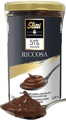 Riccosa Crema da Spalmare al Cioccolato al Latte ricca di Nocciole Slitti