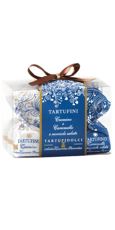 Tartufini Cremino e Caramello e Nocciole Salate 9stk - Antica Torroneria Piemontese