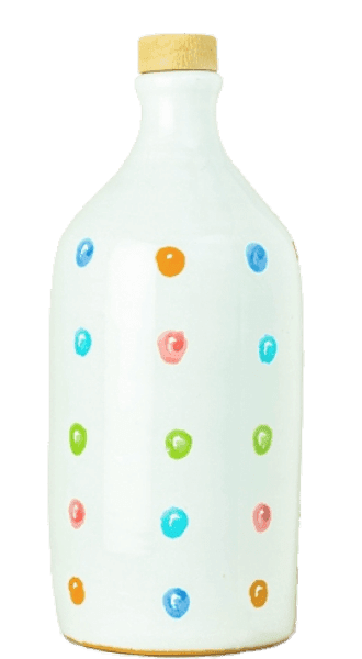 Frantoio Muraglia Fruttato Medio Olio Extra Vergine di Oliva - Tonkrug Regenbogen Punkte