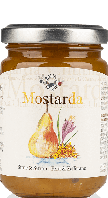 Birne und Safran Mostarda Alpe Pragas 160g