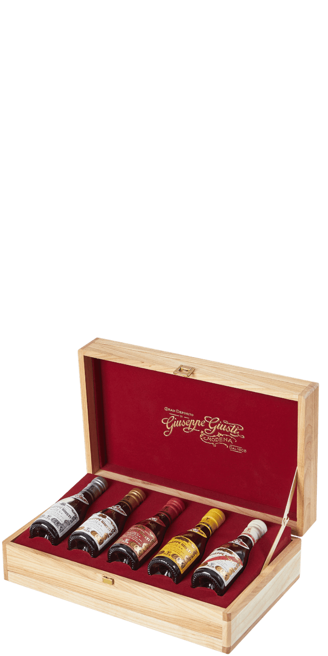 'Collezione Storica' Aceto Balsamico di Modena IGP 5 x 100ml Holzkoffer - Giuseppe Giusti - 100 ml