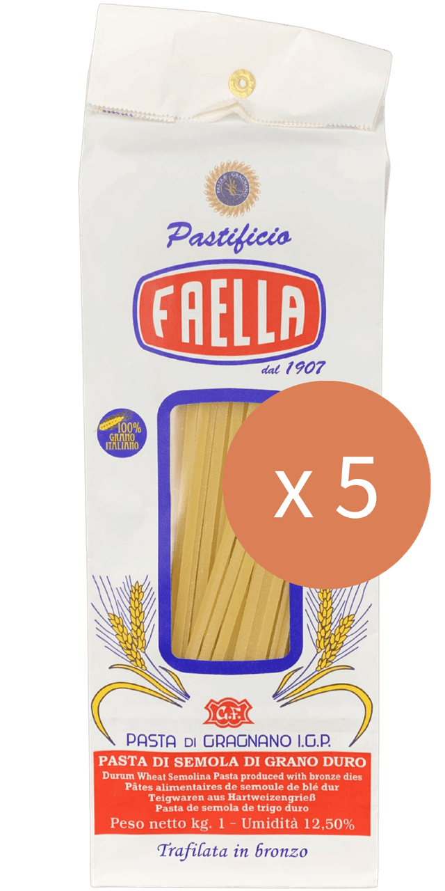 Linguine Sparpaket 5 x 1kg - Pastificio Faella Pasta di Gragnano IGP - 5 kg