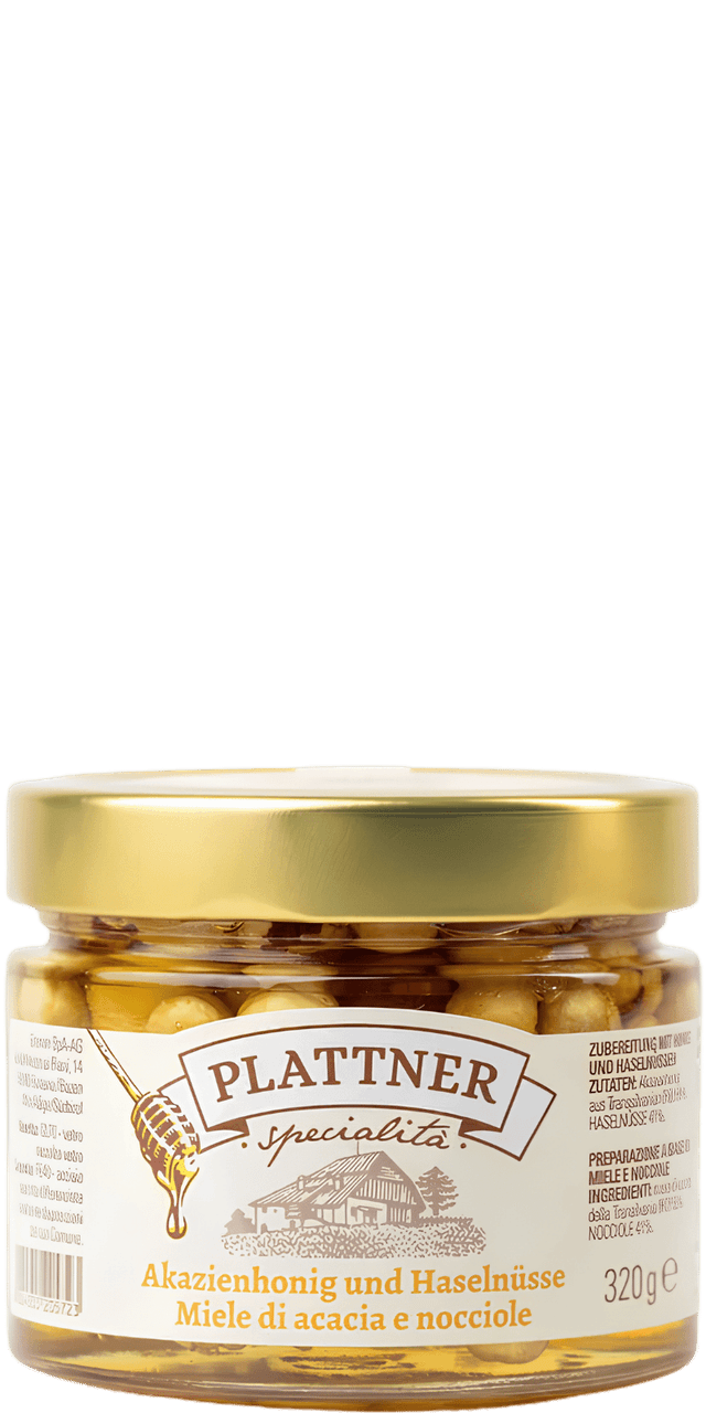 Akazienhonig mit Haselnüssen - Plattner - 320 g Akazienhonig mit Haselnüssen - Plattner - 320 g