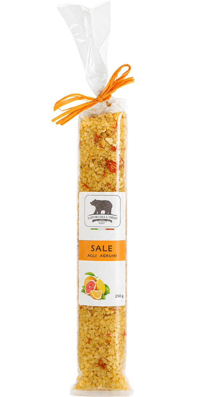 Salz mit Zitrusfrüchten Sapori dell'Orso - 250 g Salz mit Zitrusfrüchten Sapori dell'Orso - 250 g