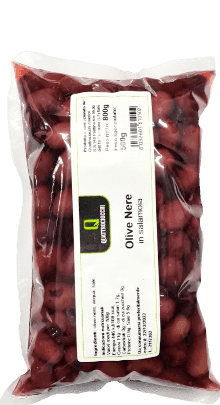 Schwarze Oliven in Salzlake 500g (Vakuumbeutel) - Quattrociocchi - 500 g Schwarze Oliven in Salzlake 500g (Vakuumbeutel) - Quattrociocchi - 500 g