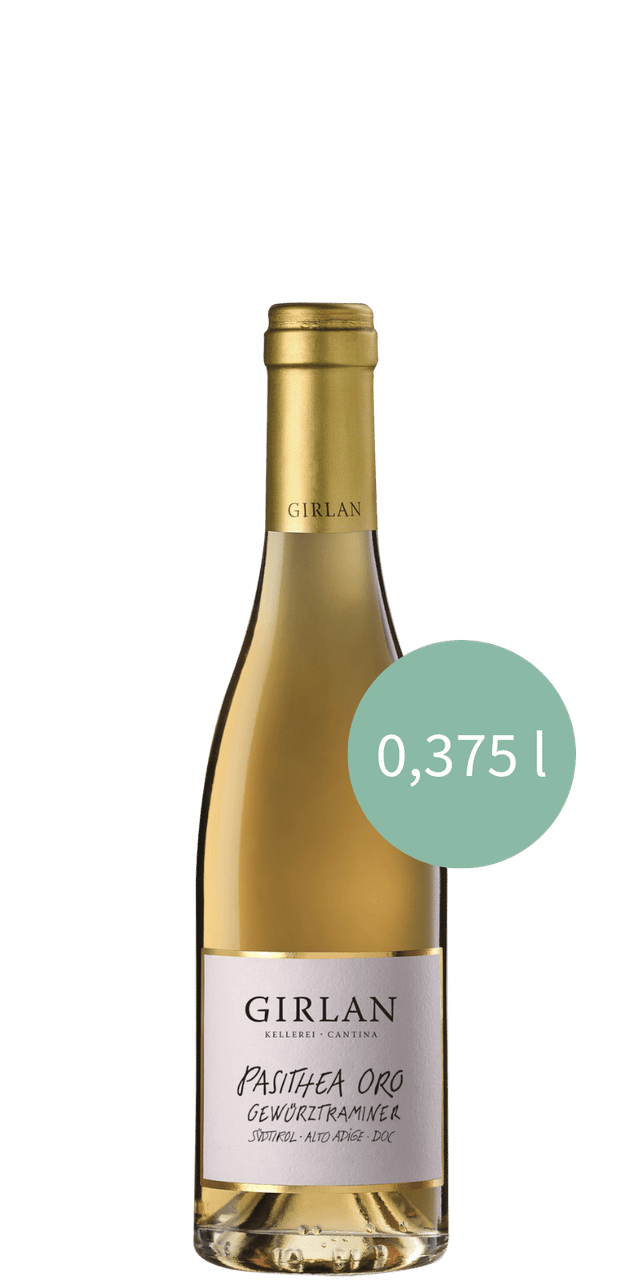 Pasithea Oro Südt. Gewürztraminer Spätlese DOC - Kellerei Girlan - 0,375 L / 2024 Pasithea Oro Südt. Gewürztraminer Spätlese DOC - Kellerei Girlan - 0,375 L / 2024