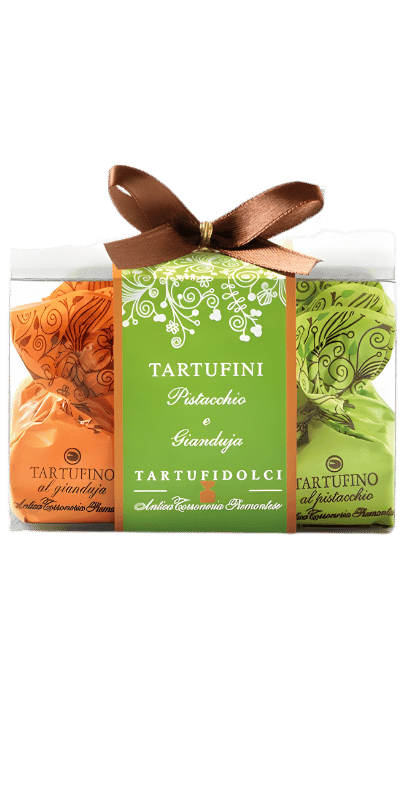 Tartufini Pistacchio e Gianduja 9stk - Antica Torroneria Piemontese - 63 g Tartufini Pistacchio e Gianduja 9stk - Antica Torroneria Piemontese - 63 g