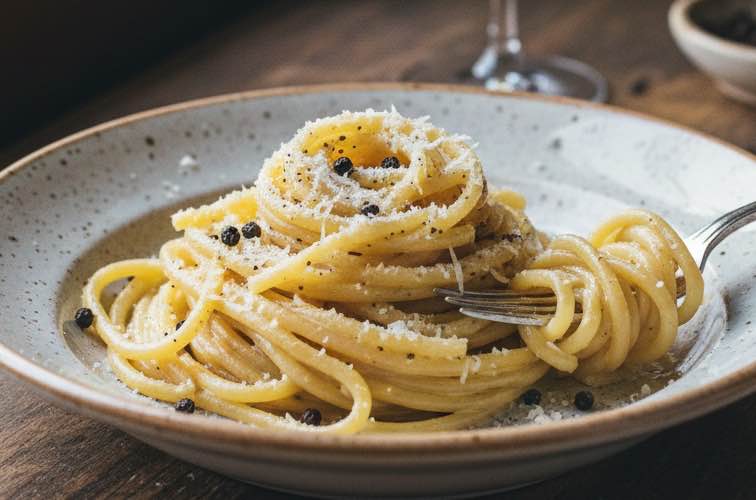 Bucatini Cacio e Pepe ein römischer Klassiker
