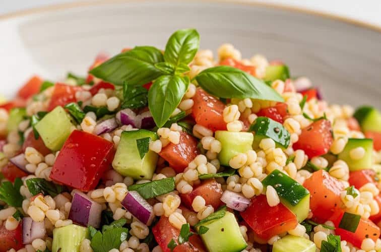 Leckerer Bulgursalat mit buntem Gemüse