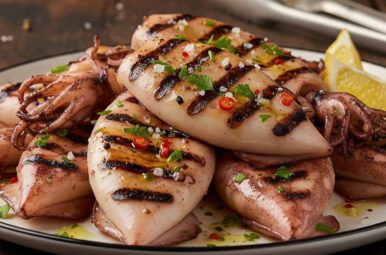 Calamari vom Grill ein Klassiker der mediterranen Küche