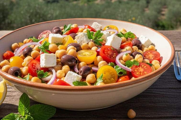 Insalata di ceci alla siciliana selbstgemachter Kichererbensalat