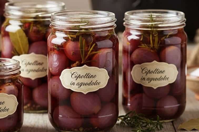 Italienische eingelegte Zwiebeln für Antipasti