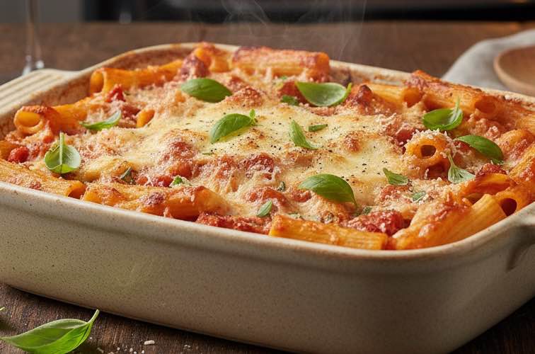 Ofenpasta mit Frischkäse ein schnelles Gericht