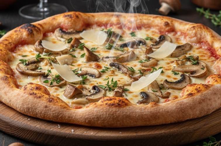 Pizza Porcini Pizza mit Steinpilzen