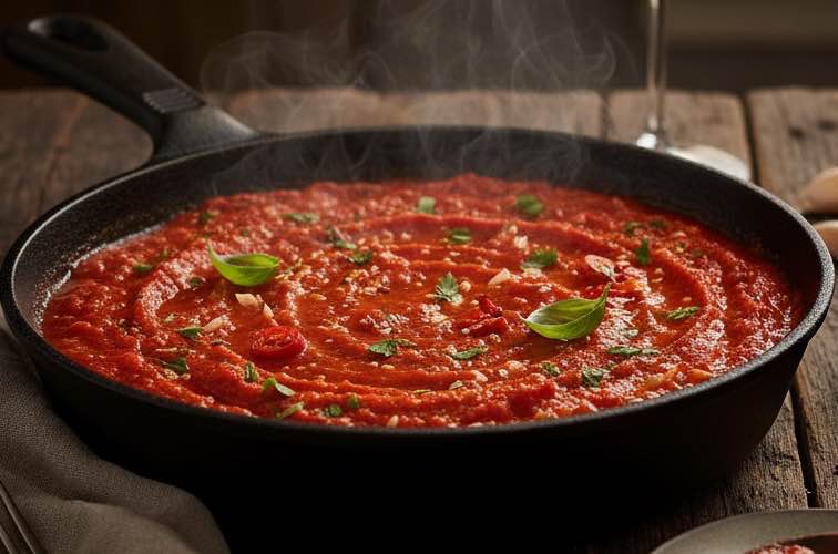 Salsa all'arrabbiata eine scharfe Sauce zum Dippen