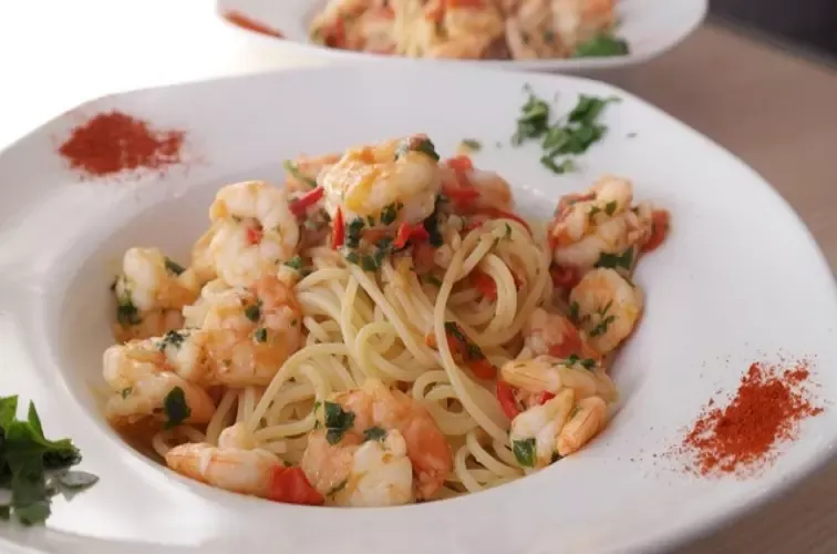 Spaghetti Garnelen Knoblauch Titelbild