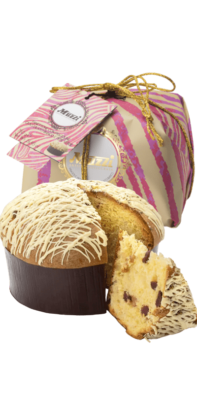 Muzzi Panettone mit Erdbeeren, Weißer Schokolade und Grünem Pfeffer 750g