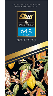 Gran Cacao 64% Kakao Edelbitter Schokoladentafel Slitti - 100 g Gran Cacao 64% Kakao Edelbitter Schokoladentafel Slitti - 100 g