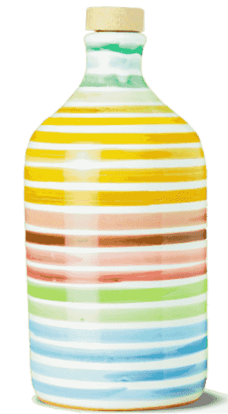 Antico Frantoio Muraglia Keramikflasche Arcobaleno Regenbogen Olio Extra Vergine di Oliva Fruttato Medio