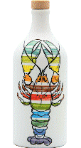 Antico Frantoio Muraglia Keramikflasche Extra Natives Olivenöl im Tonkrug POP ART 'Aragostaa' 500ml