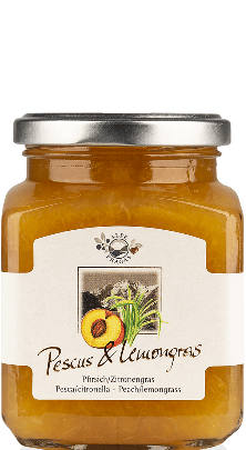 Pescus & Lemongras Pesca/Citronella Composta di Frutta Alpe Pragas 335g