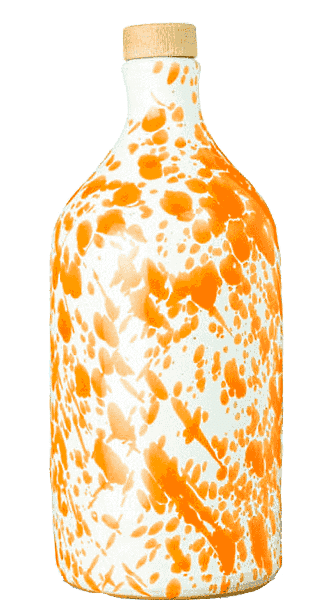 Frantoio Muraglia Keramikflasche Olivenöl Extra Vergine Orange Spritzer Fruttato Medio