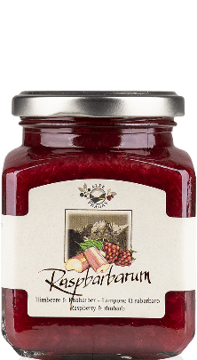 Raspbarbarum Rhabarber und Himbeere Fruchtaufstrich Alpe Pragas 335g - 335 g Raspbarbarum Rhabarber und Himbeere Fruchtaufstrich Alpe Pragas 335g - 335 g