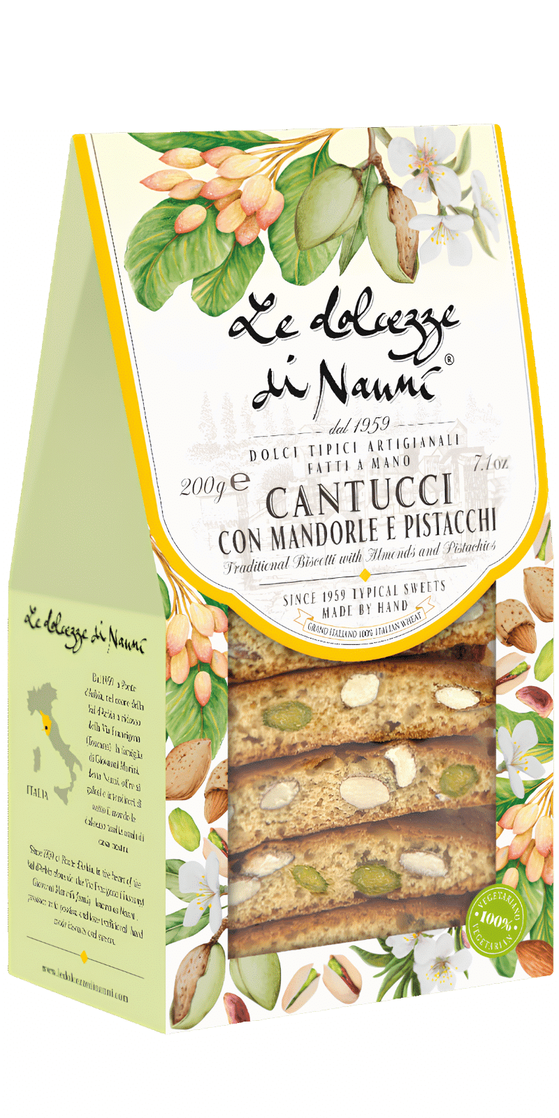 Cantucci Lunghi Mandorle e Pistacchi 200g - Le dolcezze di Nanni