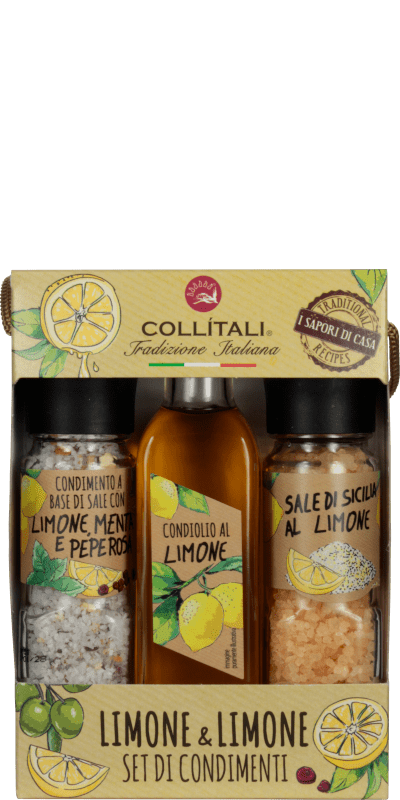 Collitali Limone &Limone - Set aus Zitronen-Olivenöl und Zitronen-Meersalz
