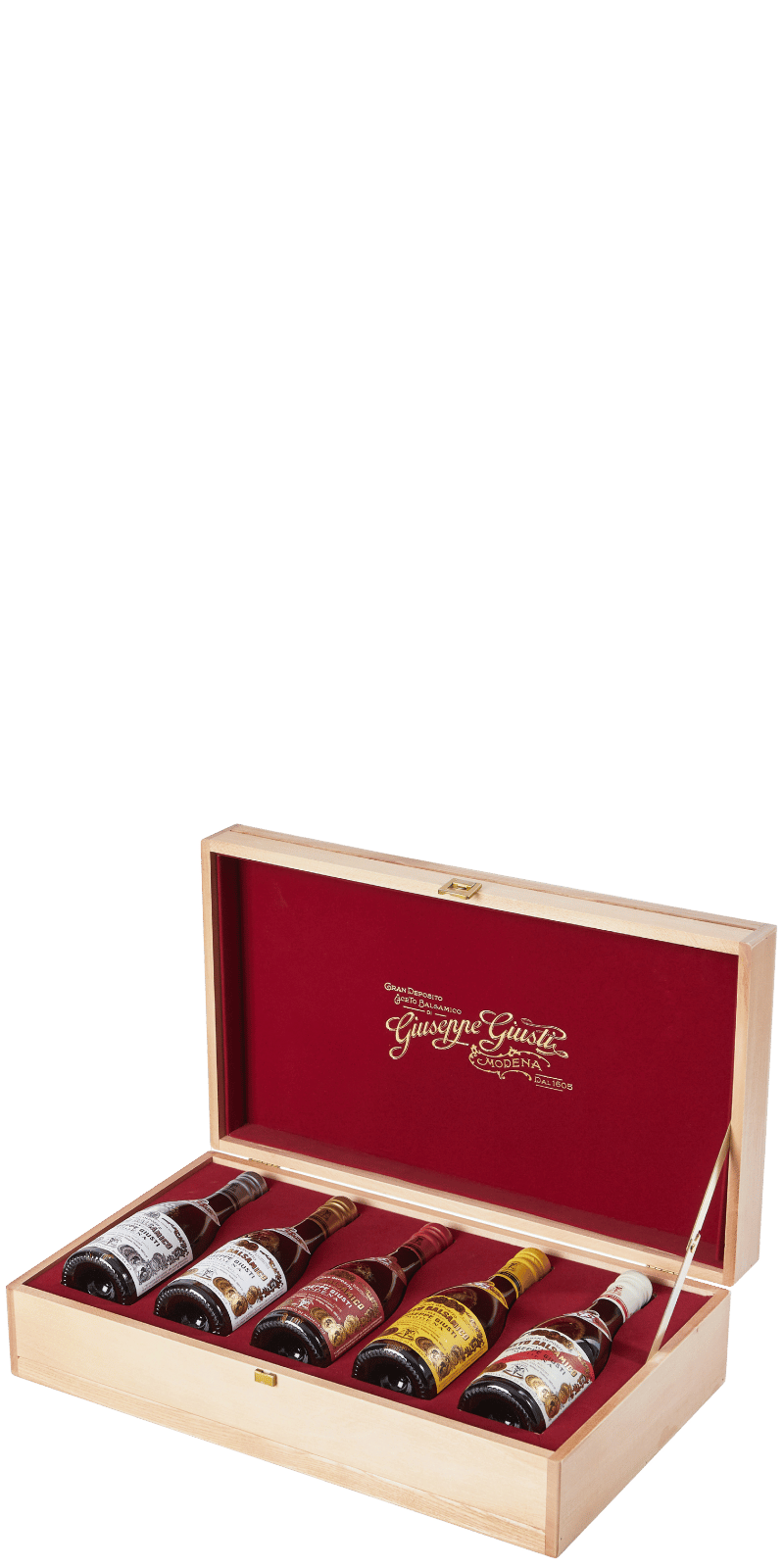 "Collezione Storica" Aceto Balsamico di Modena IGP 5 x 250ml Holzkoffer - Giuseppe Giusti - 250 ml "Collezione Storica" Aceto Balsamico di Modena IGP 5 x 250ml Holzkoffer - Giuseppe Giusti - 250 ml