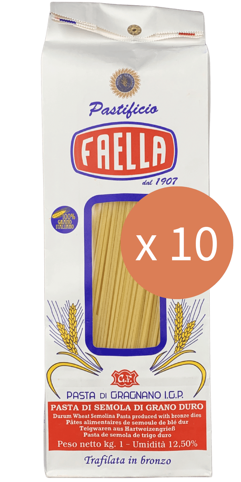 Spaghettini Sparpaket 10 x 1kg - Pastificio Faella Pasta di Gragnano IGP - 1 kg Spaghettini Sparpaket 10 x 1kg - Pastificio Faella Pasta di Gragnano IGP - 1 kg