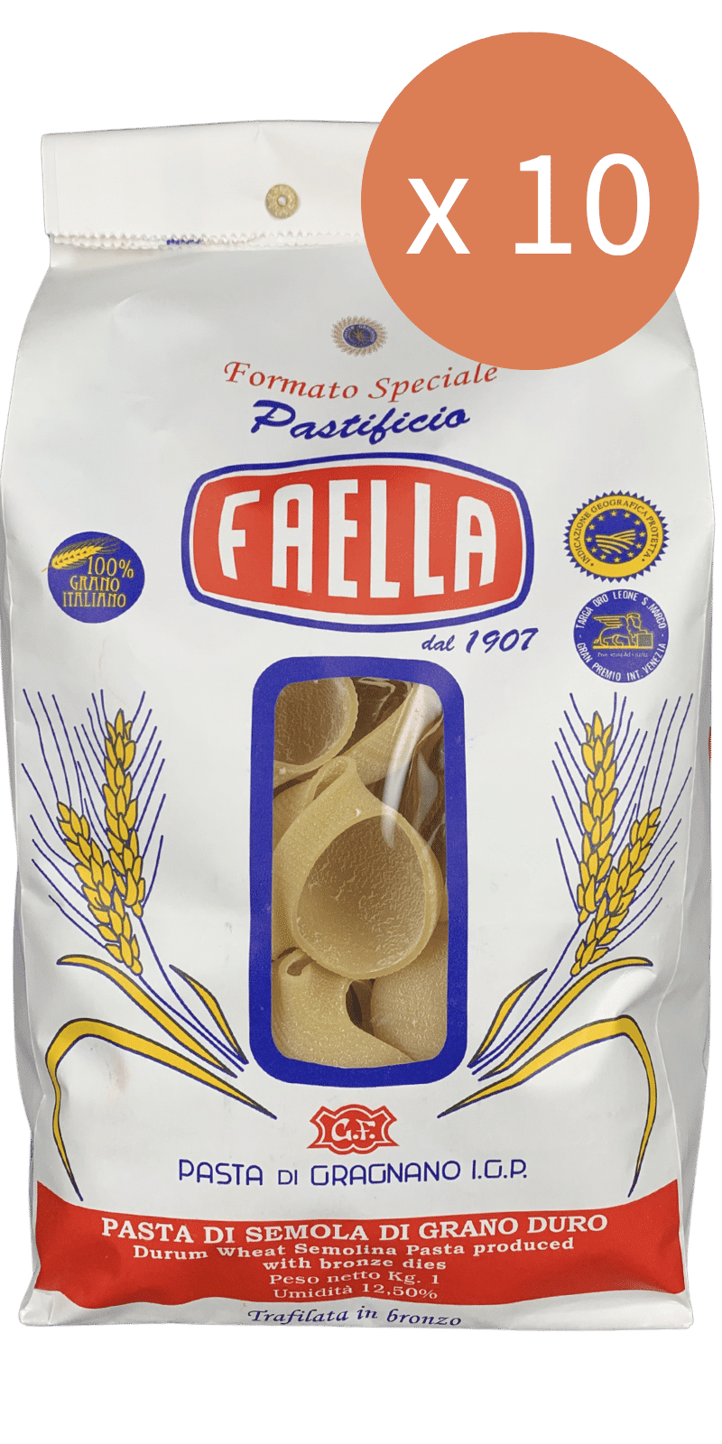 Lumaconi Sparpaket 10 x 1kg - Pastificio Faella Pasta di Gragnano IGP - 10 kg Lumaconi Sparpaket 10 x 1kg - Pastificio Faella Pasta di Gragnano IGP - 10 kg