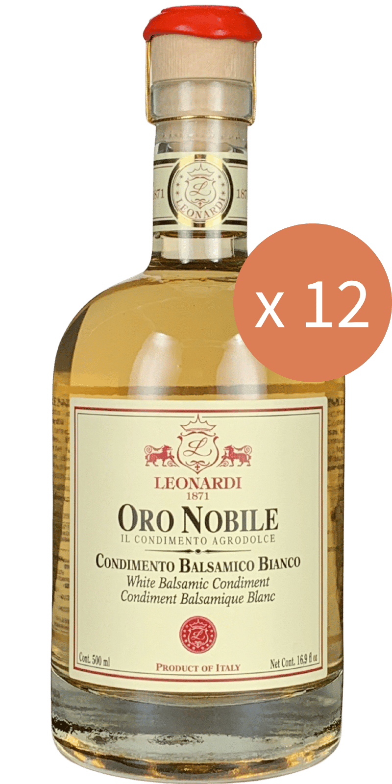 12er Sparpaket - Acetaia Leonardi Oro Nobile Condimento Balsamico Bianco 500ml - 6 L 12er Sparpaket - Acetaia Leonardi Oro Nobile Condimento Balsamico Bianco 500ml - 6 L
